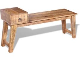 Banco VIDAXL gaveta madeira mangueira maciça 120x36x60 cm