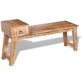 Banco  gaveta madeira mangueira maciça 120x36x60 cm