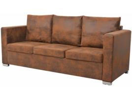 Sofá  3 lugares 191x73x82 cm camurça artificial