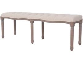 Banco  linho e madeira maciça 150x40x48 cm branco