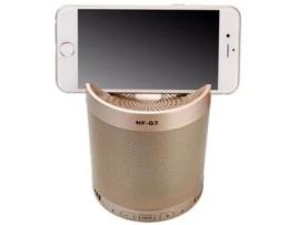 Coluna Bluetooth com Suporte Dourado