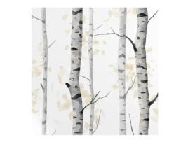 Papel de Parede Design moderno WALLPAPERS4BEGINNERS Preto e Branco Floresta de Bétulas (250x200cm - Preto)