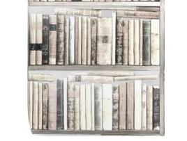 Papel de Parede Vintage WALLPAPERS4BEGINNERS Livros Branco (250x200cm - Branco)
