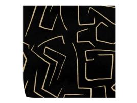 Papel de Parede Design moderno WALLPAPERS4BEGINNERS Graffiti Abstrato Preto e Dourado com Listas (250x200cm - Preto)