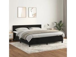 Cama Box Spring VIDAXL (Preto - Veludo - 203 x 160 x 88 cm)