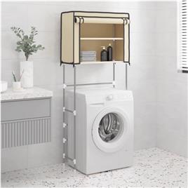 vidaXL Estante arrumação p/ máquina de lavar roupa 2 prat. ferro creme