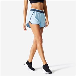 Calções Largos de Cardio Training Mulher Estampado Azul