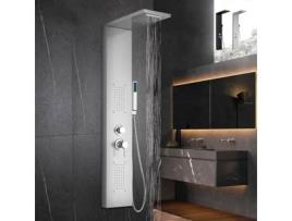 Painel de coluna de chuveiro em aço com misturador de cascata de hidromassagem Sirmione