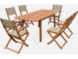 Mesa de Jardim ALICE'S GARDEN Almeria (Cinzento -120-180cm)