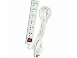 Extensão com 6 Tomadas com Interruptor Voltman Branco