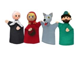 Peluche MORAVSKÁ ÚSTREDNA BRNO Set 4 Hand Puppets Red Riding Hood