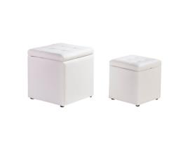 Boxi Set 2 Couro Sintético - Branco