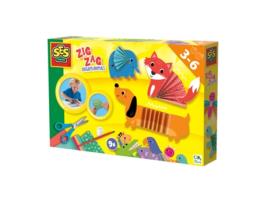 Jogo Criativo SES Origami Zig Zag Animais  I Learn 14026 (Idade Mínima Recomendada: 3 anos)