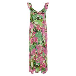 Only Vestido midi, estampado tropical