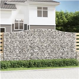 vidaXL Cestos gabião arqueados 4pcs 400x50x180/200cm ferro galvanizado