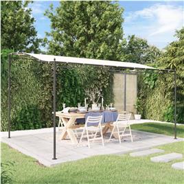 vidaXL Toldo 4x3 m 180 g/m² tecido e aço cor creme