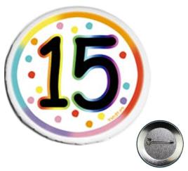Happy 15 anos folha 6 cm de diâmetro