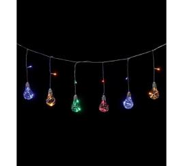 Guirlanda de 3 metros com 20 lâmpadas com 4 lâmpadas multicoloridas