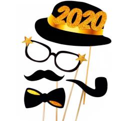 FELIZ ANO NOVO 2020 Photocall Kit com 5 peças