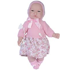 Boneca Alex renascida com vestido rosa 45 cm