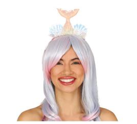 Tiara de sereia com conchas