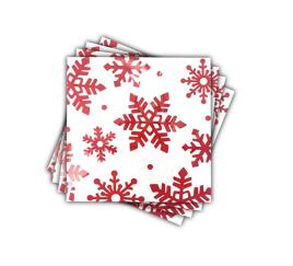 12 guardanapos de papel com flocos de neve