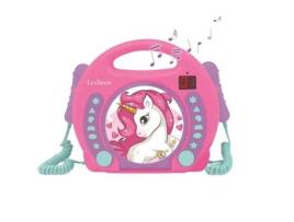 Instrumento Musical LEXIBOOK Unicórnio Leitor de Cd com 2 Microfones Integrados Azul/Rosa Rcdk100Uni (Idade Mínima Recomendada: 3 anos)