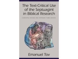 Livro the text-critical use of the septuagint in biblical research de emanuel tov (inglês)