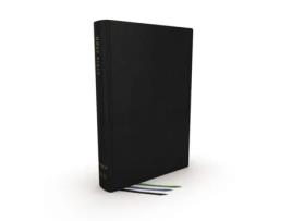 Livro net bible, thinline large print, genuine leather, black, comfort print de thomas nelson (inglês)