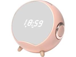 Coluna Portátil Sem Fio Bluetooth com Carregamento Sem Fio Emparelhamento Estéreo Coluna Rosa