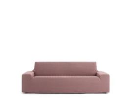 Capa para Sofá de 4 Lugares Bielástica EYSA (290 x 70 x 120 - Algodão - Rosa)