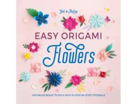 Livro easy origami flowers de gael le neillon (inglês)