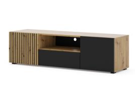 Móvel de TV AKL FURNITURE PRIVATE Auris (Carvalho Claro e Preto - Madeira engenheirada - 150x42x42 cm)