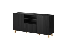 Cómoda AKL FURNITURE PRIVATE Pafos (Preto - Madeira engenheirada - 150x40x82 cm)