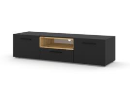Móvel de TV AKL FURNITURE PRIVATE Anette (Preto - Madeira engenheirada - 151x43x37 cm)