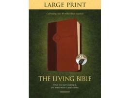 Livro living bible large print edition brown/tan, indexed de tyndale (inglês)