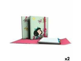 Pasta com Argolas GRAFOPLAS Carpeplús Mafalda Verde A4 2 Unidades