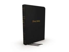 Livro kjv, thinline bible, large print, genuine leather, black, red letter, comfort print de thomas nelson (inglês)