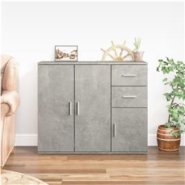 vidaXL Aparador 91x29,5x75 cm madeira processada cinza cimento
