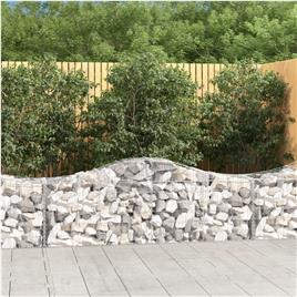 vidaXL Cestos gabião arqueados 18pcs 200x50x60/80 cm ferro galvanizado