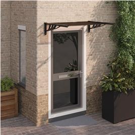 vidaXL Toldo de porta 122x90 cm policarbonato preto