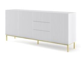 Cómoda AKL FURNITURE PRIVATE RavennaB (Branco e Dourado - Madeira engenheirada - 200x42x89 cm)