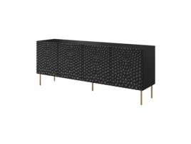 Cómoda AKL FURNITURE PRIVATE Hole (Preto e Dourado - Madeira engenheirada - 190x41x75 cm)