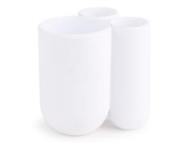 Copo para Escova de Dentes UMBRA Touch (Branco - 10x10x8cm)