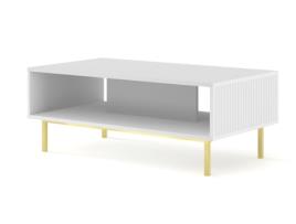 Mesa de Centro AKL FURNITURE PRIVATE RavennaB (Branco e Dourado - Madeira engenheirada - 90x60x45 cm)