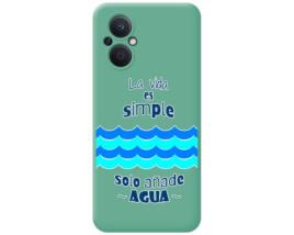 Capa Silicone Líquida Verde para Oppo Reno 8 Lite 5G Desenho Agua
