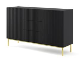 Cómoda AKL FURNITURE PRIVATE RavennaB (Preto e Dourado - Madeira engenheirada - 150x42x89 cm)