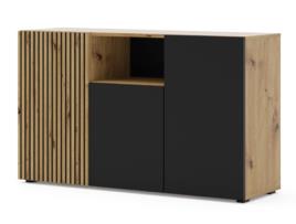 Cómoda AKL FURNITURE PRIVATE Auris (Bege e Preto - Madeira engenheirada - 135x42x82 cm)