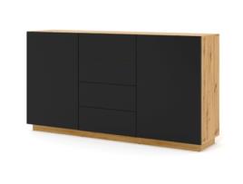 Cómoda AKL FURNITURE PRIVATE Aura (Bege e Preto - Madeira engenheirada - 164x41x89 cm)