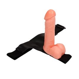 ARNÊS COM DILDO E TESTÍCULOS 17,5 CM